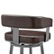 Armen Living Cohen 26" Counter Height Swivel Bar Stool in Java Silver Finish and Chocolate Faux Leather 721535761944 - alternate 2